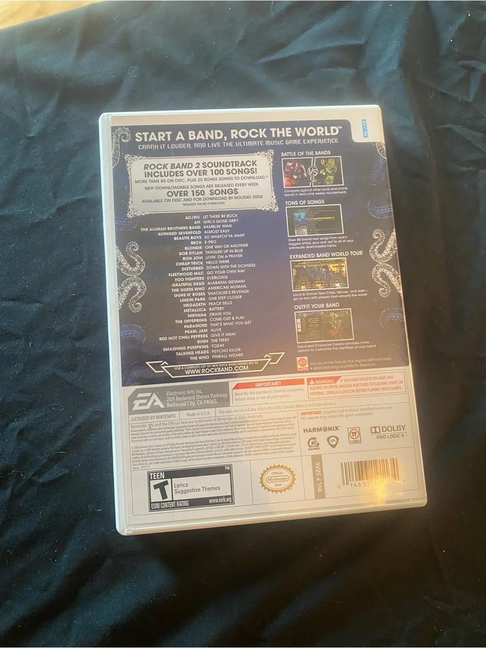 Nintendo Rock Band 2 - Blue White Game Case